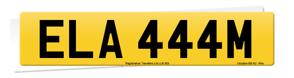 Registration number ELA 444M
